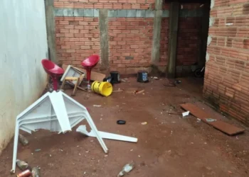 O homem começou a agredir fisicamente e verbalmente a autora, que tentou se fechar em um quarto • Divulgação/Polícia Civil de Goiás