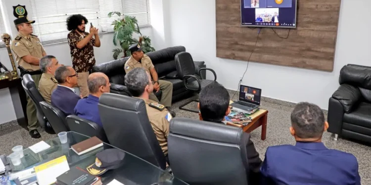 O governador do Tocantins, Wanderlei Barbosa, participou da reunião por videoconferência e destacou o compromisso do Governo do Tocantins em garantir a segurança da população - Foto: Adilvan Nogueira/Governo do Tocantins file_download