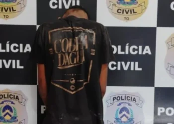 Suspeito com extensa ficha criminal é preso na manhã desta sexta-feira, 10, após pichar Área Reservada ao Comércio Ambulante (Arca), em Palmas - Divulgação SSP/TO