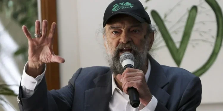 O presidente nacional do PV, José Luiz Penna, durante convenção do partido em Brasília em 2018 • Marcelo Camargo/Agência Brasil