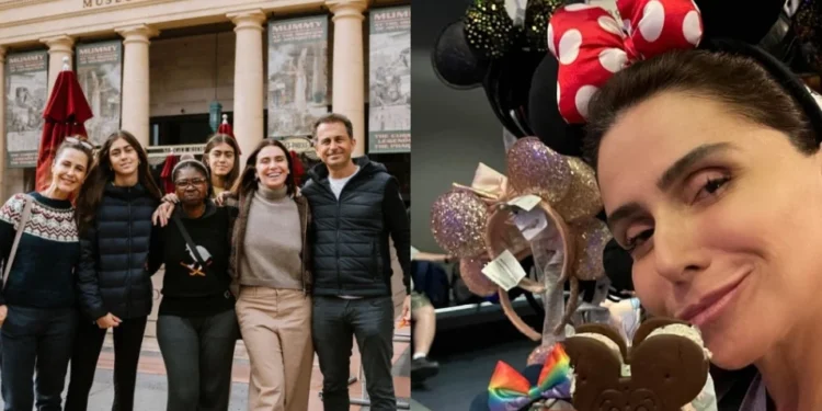 Dupla está em Miami, na Flórida, aproveitando um passeio à Disney. • Reprodução