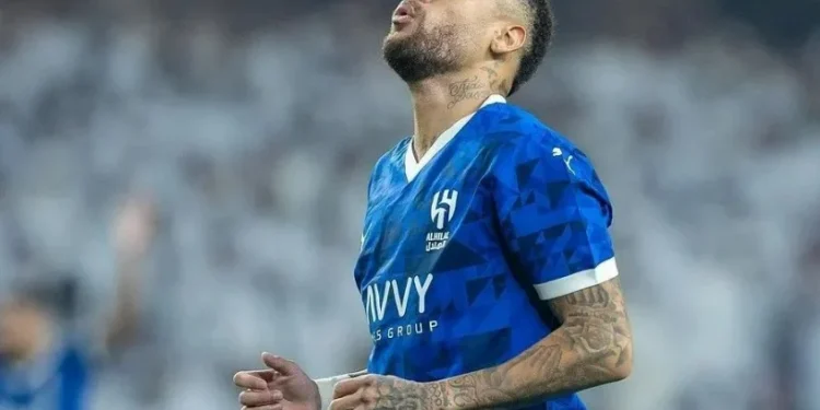 Neymar durante partida no Al-Hilal • Divulgação/Al-Hilal