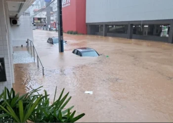 Itajaí registrou 150 mm, números que representam até 70% da chuva esperada para todo o mês de janeiro • Coredec/Itajaí