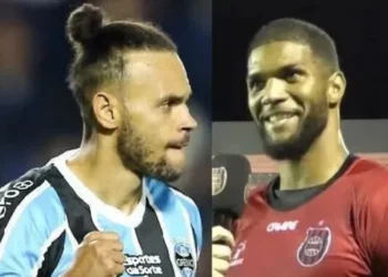 Áquila, zagueiro do Brasil de Pelotas, promete jogo pegado contra Grêmio, de Braithwaite • Reprodução/YouTube