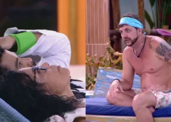 Edilberto e Raíssa receberam 8,05% dos votos, enquanto Vilma e Diogo Almeida obtiveram 36%, enfrentando a dupla eliminada desta semana do BBB 25 • Reprodução