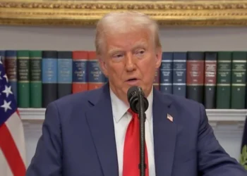 Donald Trump durante pronunciamento na Casa Branca • Reuters