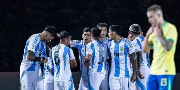 Argentina goleou o Brasil na estreia do Sul-Americano Sub-20 • Reprodução/conmeboltorneos