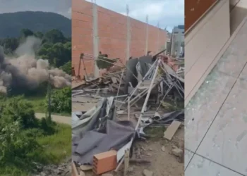 Explosão em área de mata no litoral paulista • Reprodução/Arquivo Pessoal