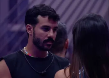 Mateus e Vitória Strada tiveram pequeno atrito em festa • Reprodução