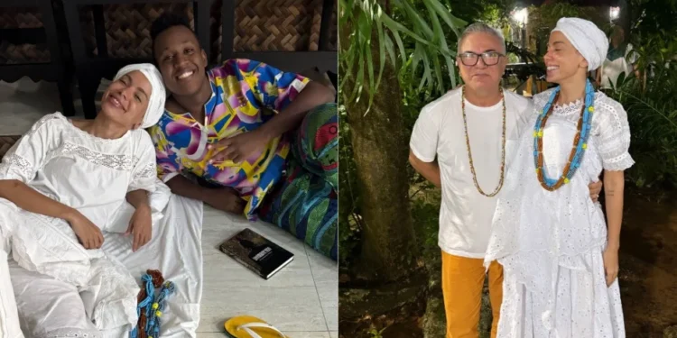 Anitta postou fotos mostrando seu dia em um terreiro de Candomblé • Instagram/Anitta