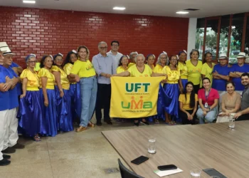 Secretário Hercy Filho recebe alunos da Universidade da Maturidade - Foto: crédito: Mazim Aguiar/Governo do Tocantins