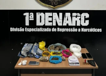 Drogas, munições e objetos apreendidos no local durante abordagem policial - Divulgação PCTO
