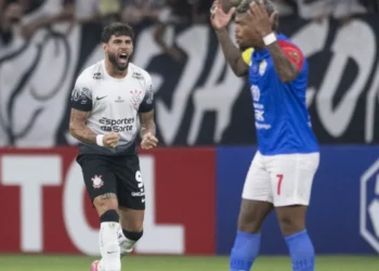 Yuri Alberto comemora gol do Corinthians sobre UCV pela Libertadores • ANDERSON LIRA/CÓDIGO19/ESTADÃO CONTEÚDO