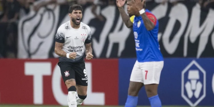 Yuri Alberto comemora gol do Corinthians sobre UCV pela Libertadores • ANDERSON LIRA/CÓDIGO19/ESTADÃO CONTEÚDO