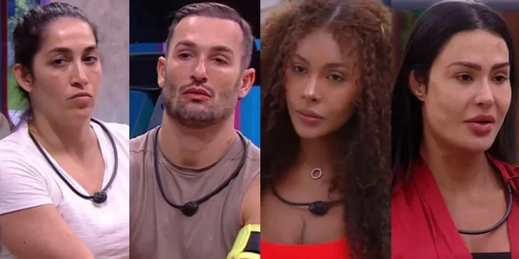 Daniele, Diego, Giovanna e Gracyanne formam o terceiro Paredão • Reprodução/Globoplay