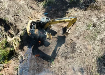 Garimpo ilegal em Canaã dos Carajás, região sudeste do Pará. • Polícia Federal do Pará