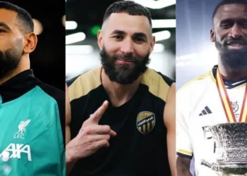 Salah, Benzema e Rudiger são praticantes do Ramadã • Fotos: Divulgação/ Liverpool, Divulgação/ @ittihad e Divulgação/ Real Madrid
