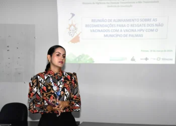 A gerente de Imunização e Doenças Imunopreveníveis da SES-TO, Diandra Senna, conduziu a reunião