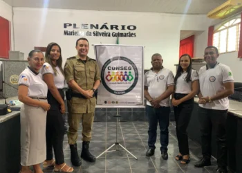 Diretor de Polícia Comunitária reunido com equipe do Conseg de Augustinópolis - Divulgação SSP-TO