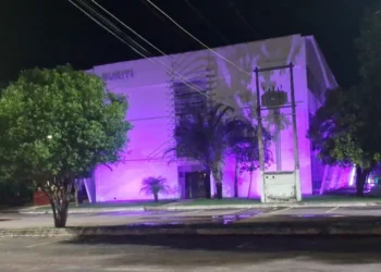 No mês da mulher, alguns prédios públicos municipais receberam iluminação especial