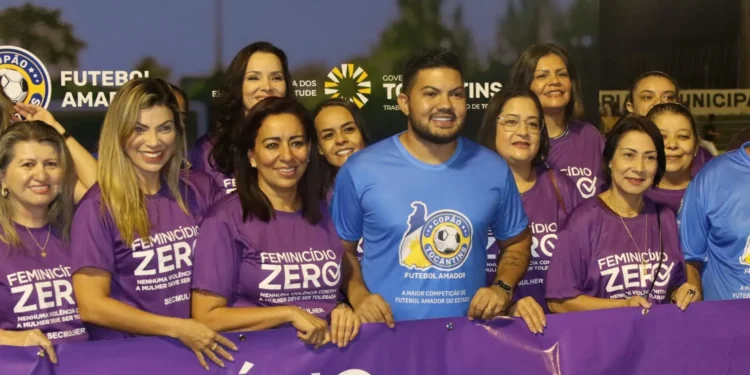 Governo do Tocantins lança campanha pelo Feminicídio Zero durante abertura do Copão Tocantins de Futebol Amador