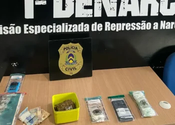 Drogas e objetos apreendidos pelos policiais civis na residência do suspeito - Divulgação PCTO