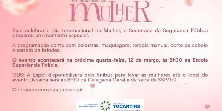 Segurança Pública celebra o Dia da Mulher com programação especial na Espol - Divulgação SSP/TO