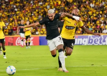 Lance de Barcelona x Corinthians, pela Libertadores • Reprodução/@LIbertadoreBR