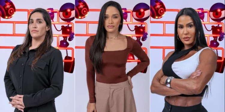 BBB25: Dani Hypolito, Eva e Gracyanne Barbosa formam o Paredão desta semana