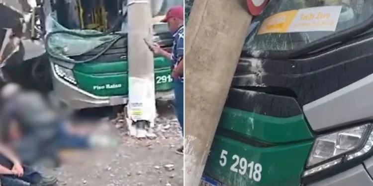 Ônibus municipal derrapa, invade calçada e atropela quatro pessoas em SP