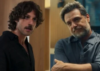 Mavi (Chay Suede) e Molina (Rodrigo Lombardi) em "Mania de Você" • Reprodução / GloboPlay