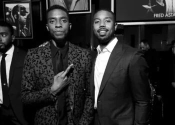 Chadwick Boseman e Michael B. Jordan em 2019 • Charley Gallay/Getty Images for WarnerMedia