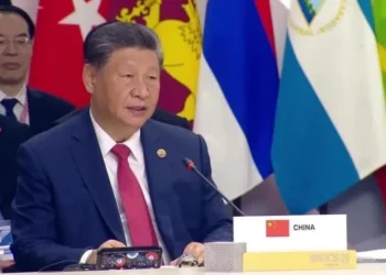 Presidente da China, Xi Jinping discursa durante a Cúpula dos Brics • Reuters