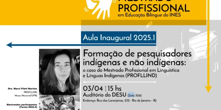 INES promove aula inaugural do Mestrado Profissional em Educação Bilíngue no dia 3 de abril