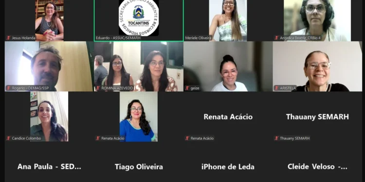 Membros do Comitê Pró-Animais reunidos virtualmente durante a 29ª Reunião Ordinária. ( Divulgação Semarh/Governo do Tocantins)