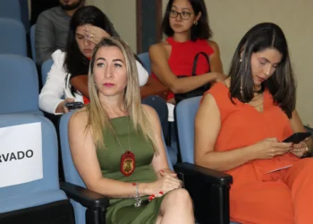 Delegada Sarah Lilian conduziu uma palestra com foco na Lei Maria da Penha - Adrielly Calixto / Governo do Tocantins