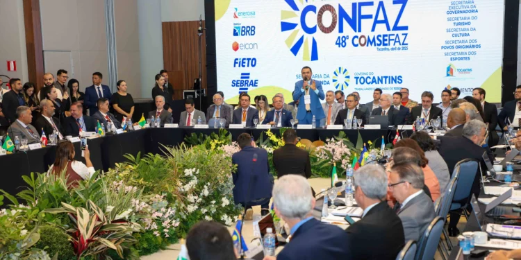 Governador Wanderlei Barbosa durante abertura da 196ª reunião do Confaz, em Palmas, onde destacou o compromisso com a transparência fiscal e o desenvolvimento do Tocantins. / Antonio Goncalves/Governo do Tocantins