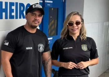 Os policiais Sonara Barbosa e Ricardo Braga representam a Polícia Civil do Tocantins no curso ministrado no Piauí - Divulgação PCTO