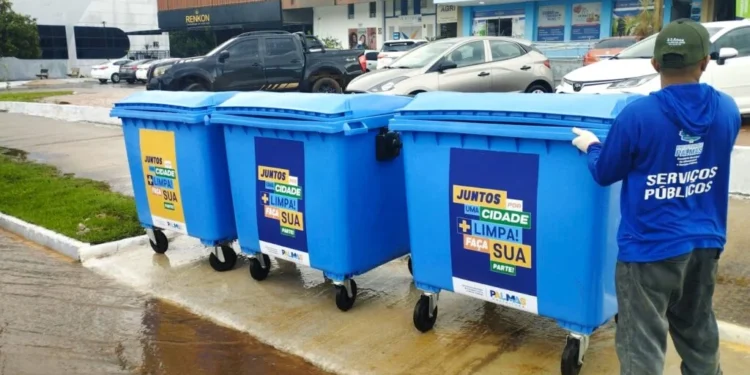 Prefeitura de Palmas implanta recuos para lixeiras em pontos estratégicos da cidade
