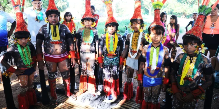 Meninos da Aldeia Macaúba participaram do Hetohoky com presença de turistas, em março_Sepot_Governo do Tocantins