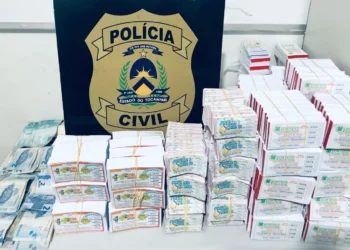 Milhares de bilhetes, cadernos com anotações e dinheiro relacionados a três jogos de azar foram apreendidos durante a operação - Divulgação PCTO