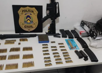Armas de fogo e munições de suspeitos apreendidas durante uma das operações da PC-TO. / Crédito -Foto -PC/TO
