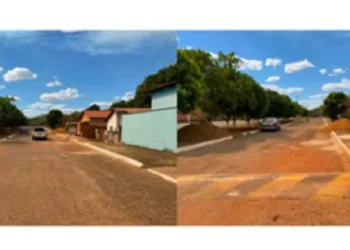 Fotos do local onde a motociclista se acidentou — Foto: Reprodução