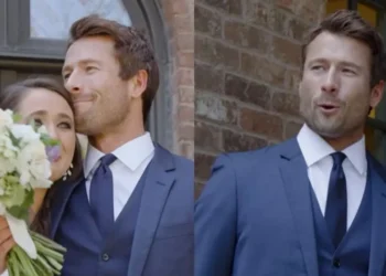 Glen Powell no casamento da irmã, Leslie • Reprodução/Leslie Powell