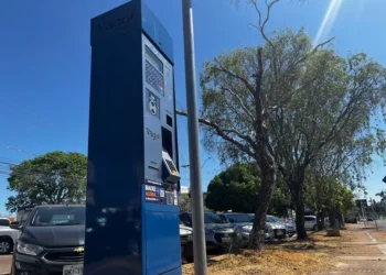 Equipamento para estacionamento rotativo em Palmas, Tocantins — Foto: Vilma Nascimento/g1 Tocantins
