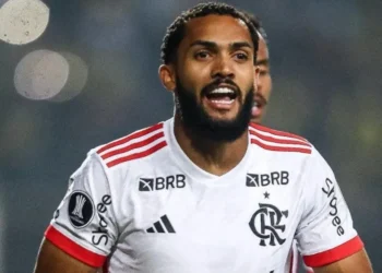 Juninho comemora gol contra o Deportivo Táchira • Divulgação/Flamengo