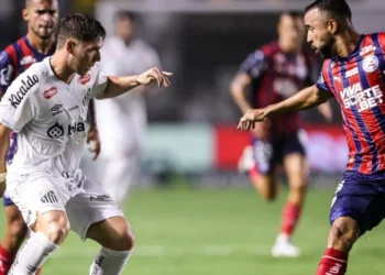 Lance de Santos 2 x 2 Bahia • Reprodução/X @SantosFC