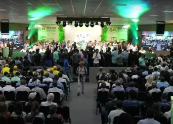 Abertura da Tecnoshow Comigo reuniu representantes do setor agro, empresários e autoridades — Foto: Reprodução/Youtube