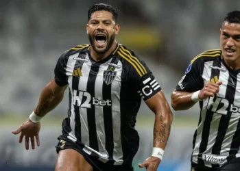 Hulk comemora gol contra Deportivo Iquique • Pedro Souza / Atlético