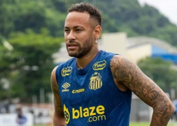 Neymar durante treino do Santos • Reprodução/Instagram